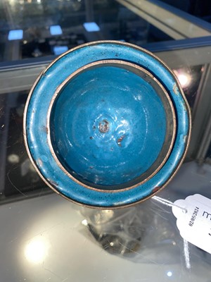 Lot 380 - CHINESE CLOISONNE URN AND COVER