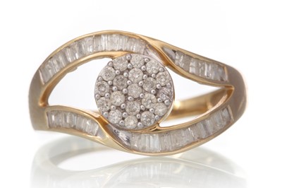 Lot 627 - DIAMOND WAVE DRESS RING