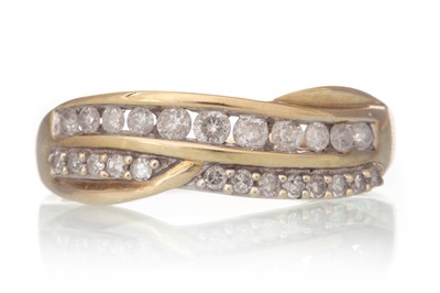 Lot 652 - DIAMOND DOUBLE ROW HALF ETERNITY RING