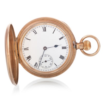 Lot 809 - NINE CARAT GOLD FULL HUNTER POCKET WATCH