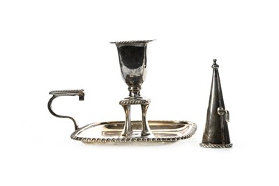 Lot 1117 - LATE GEORGIAN SILVER CHAMBERSTICK