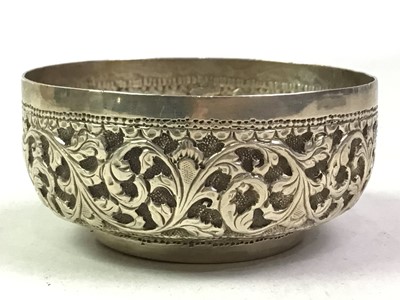 Lot 394 - INDO-PERSIAN WHITE METAL BOWL