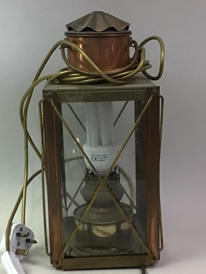 Lot 429 - COPPER AND BRASS LANTERN