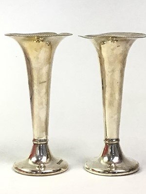 Lot 467 - PAIR OF SILVER SOLIFLEUR VASES