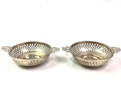 Lot 407 - PAIR OF SILVER BON BON DISHES