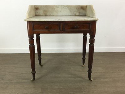 Lot 103 - VICTORIAN MAHOGANY WASHSTAND WITH MARBLE TOP