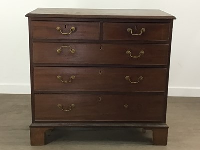 Lot 104 - GEORGE III MAHOGANY CHEST OF DRAWERS