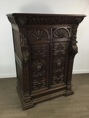 Lot 108 - VICTORIAN OAK COURT CUPBOARD