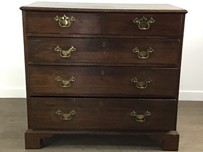 Lot 112 - GEORGE III OAK CHEST OF DRAWERS