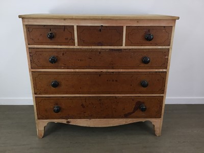 Lot 121 - VICTORIAN PINE CHEST OF DRAWERS