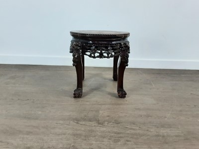 Lot 127 - CHINESE MARBLE TOPPED CIRCULAR PEDESTAL