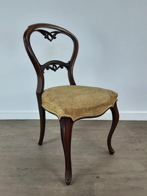 Lot 139 - PAIR OF VICTORIAN MAHOGANY BALLOON BACK DRAWING ROOM CHAIRS