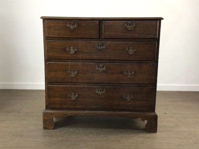 Lot 156 - GEORGE III OAK CHEST OF DRAWERS