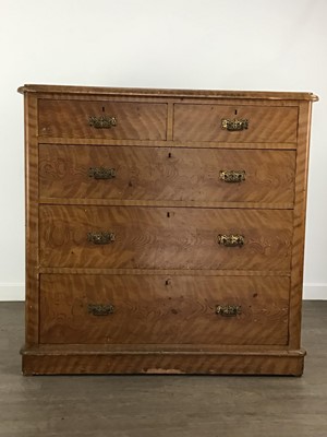 Lot 159 - VICTORIAN SIMULATED SATINWOOD CHEST OF DRAWERS