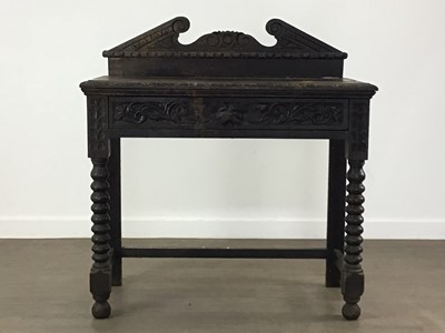 Lot 164 - VICTORIAN CARVED OAK HALL TABLE