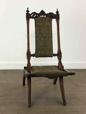 Lot 178 - VICTORIAN WALNUT FOLDING CHAIR