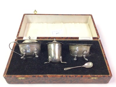 Lot 453 - SILVER CONDIMENT SET