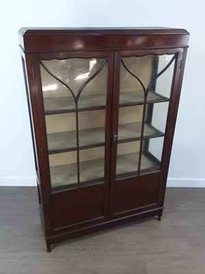 Lot 480 - MAHOGANY DISPLAY CABINET