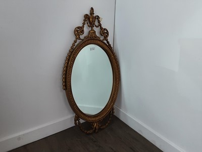 Lot 494 - OVAL GILT MIRROR