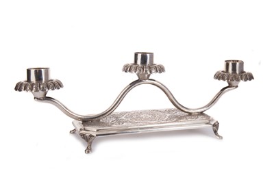 Lot 1323 - IRANIAN SILVER CANDELABRUM