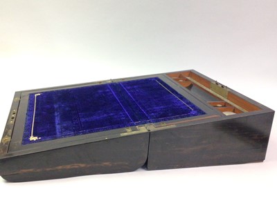 Lot 536 - VICTORIAN COROMANDEL WRITING SLOPE