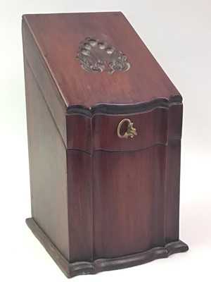 Lot 569 - REPRODUCTION MAHOGANY KNIFE BOX