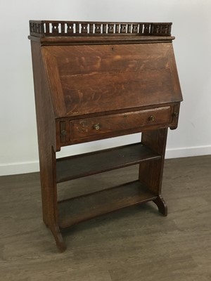 Lot 570 - EDWARDIAN OAK SECRETAIRE