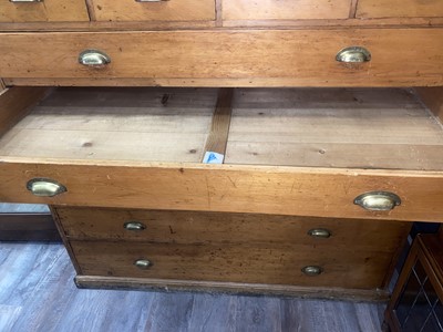Lot 545 - VICTORIAN PINE HABERDASHERY CHEST OF DRAWERS