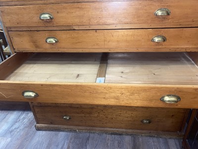 Lot 545 - VICTORIAN PINE HABERDASHERY CHEST OF DRAWERS