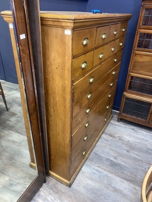 Lot 545 - VICTORIAN PINE HABERDASHERY CHEST OF DRAWERS