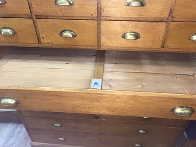 Lot 545 - VICTORIAN PINE HABERDASHERY CHEST OF DRAWERS