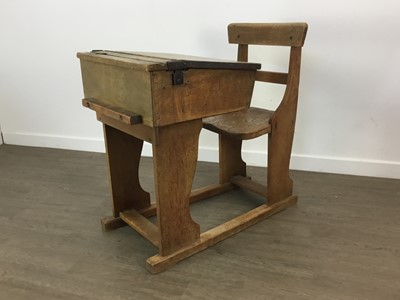 Lot 514 - VINTAGE SCHOOL DESK AND CHAIR