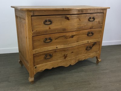 Lot 516 - CONTINENTAL PINE SERPENTINE FRONTED CHEST