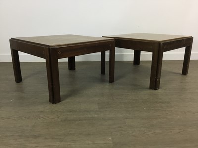 Lot 611 - PAIR OF MAHOGANY COFFEE TABLES