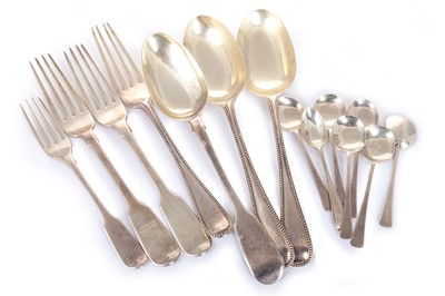 Lot 1125 - PART SET OF SILVER FLATWARE