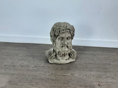 Lot 615 - CONTEMPORARY COMPOSITE STONE BUST OF ZEUS