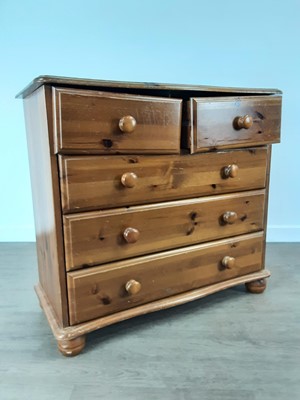 Lot 672 - PINE CHEST OF DRAWERS