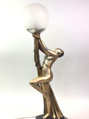 Lot 724 - ART DECO STYLE FIGURAL LAMP