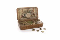 Lot 972 - UNUSUAL DUTCH BOXED COINS SCALES the wooden...