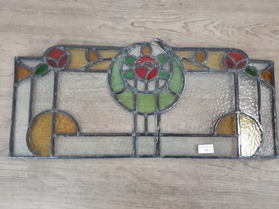 Lot 739 - FOUR LEADED AND STAINED GLASS PANELS