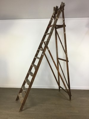 Lot 743 - LARGE WOODEN STEPLADDERS