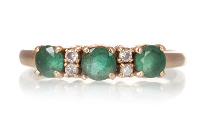 Lot 463 - EMERALD AND DIAMOND BRACELET AND RING