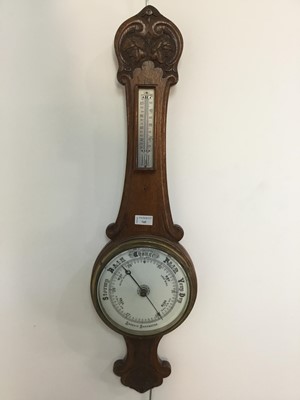 Lot 745 - OAK BANJO BAROMETER