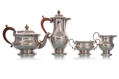 Lot 1134 - GEORGE V SILVER FOUR PIECE TEA SERVICE