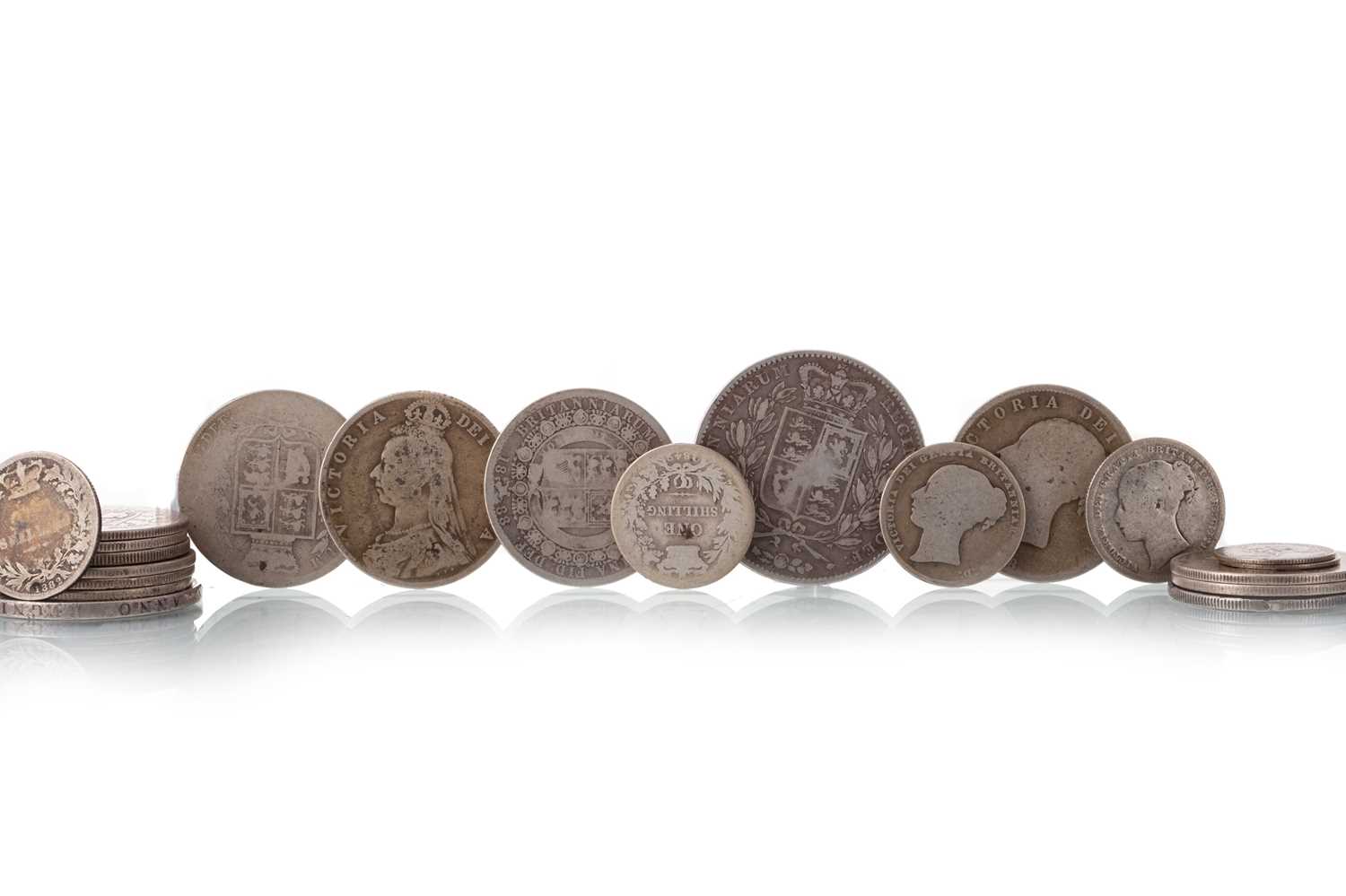 Lot 13 - GROUP OF VICTORIA (YOUNG BUST) SILVER COINS