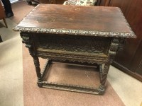 Lot 978 - CARVED OAK SERVING TABLE OF 17TH CENTURY...
