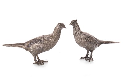 Lot 1146 - TWO SILVER PHEASANT TABLE MODELS