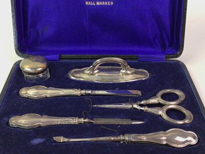 Lot 772 - TWO SILVER MANICURE SETS