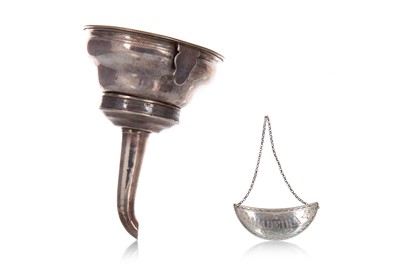 Lot 1137 - GEORGE III SILVER WINE FUNNEL