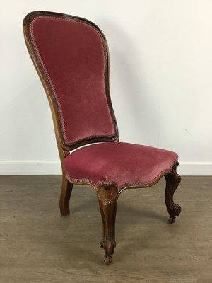 Lot 293 - VICTORIAN WALNUT NURSING CHAIR